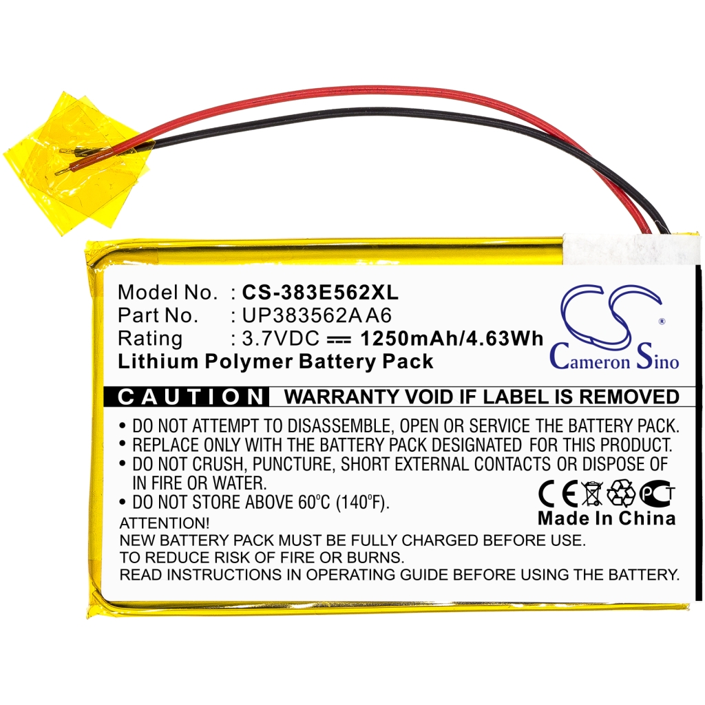 Compatible battery replacement for Palm UP383562A A6