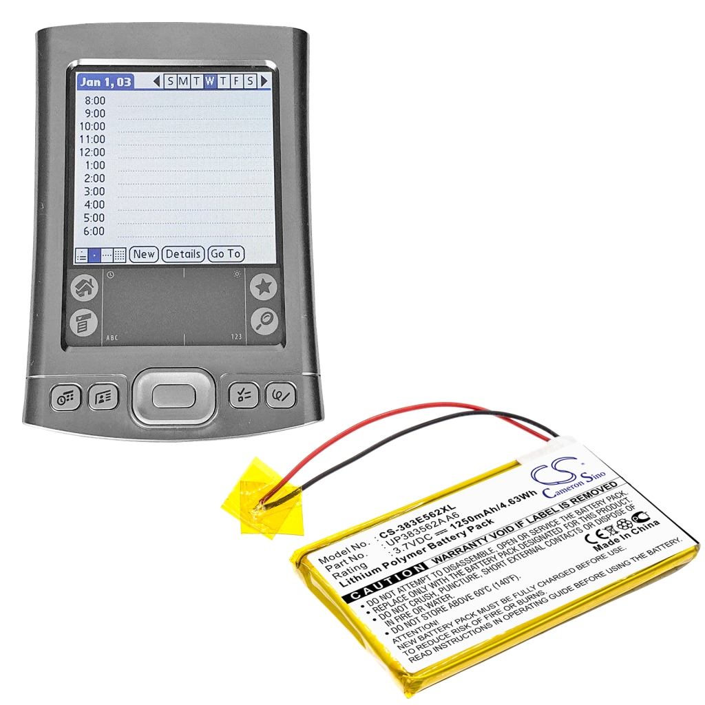 Compatible battery replacement for Palm UP383562A A6