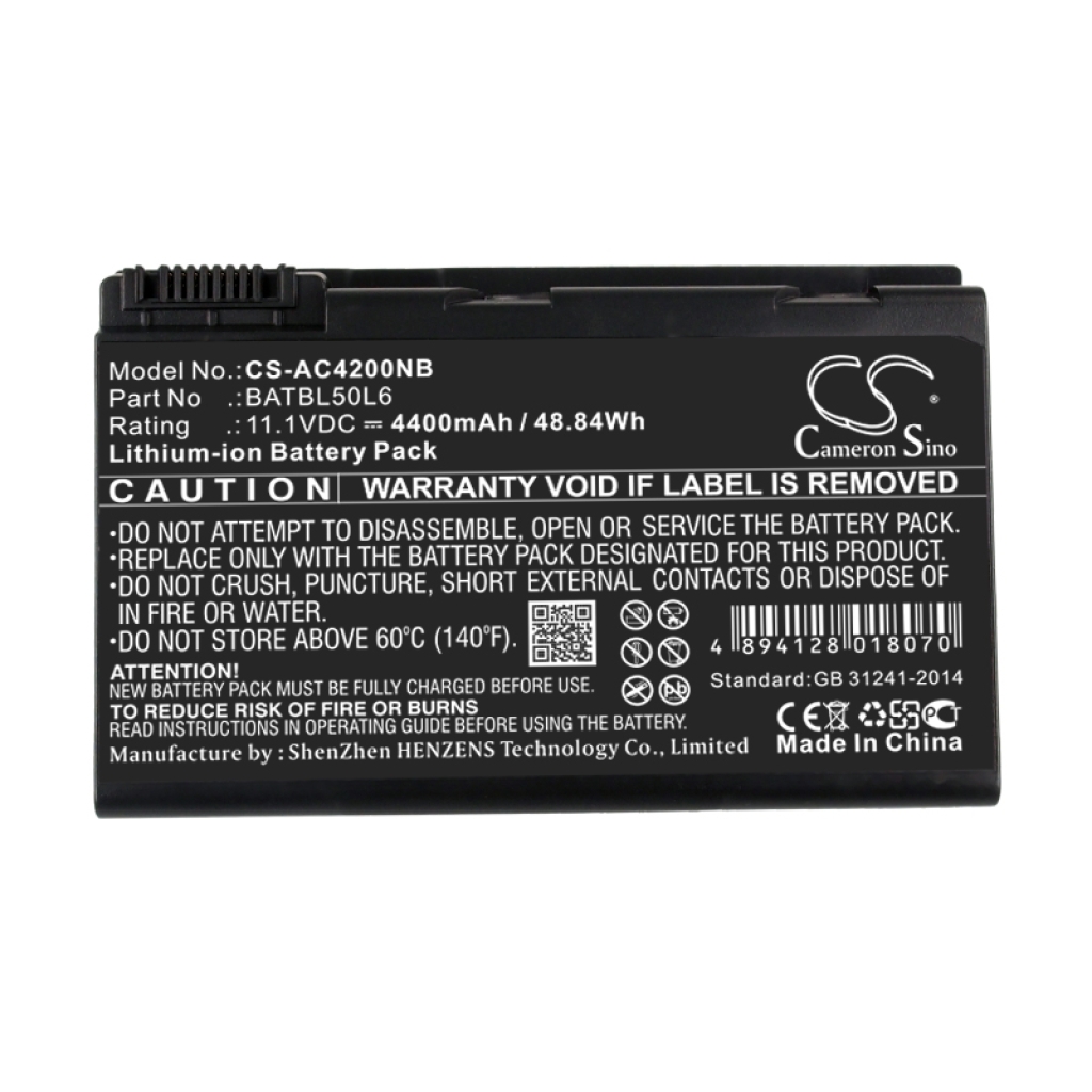 Compatible battery replacement for Acer BATBL50L6