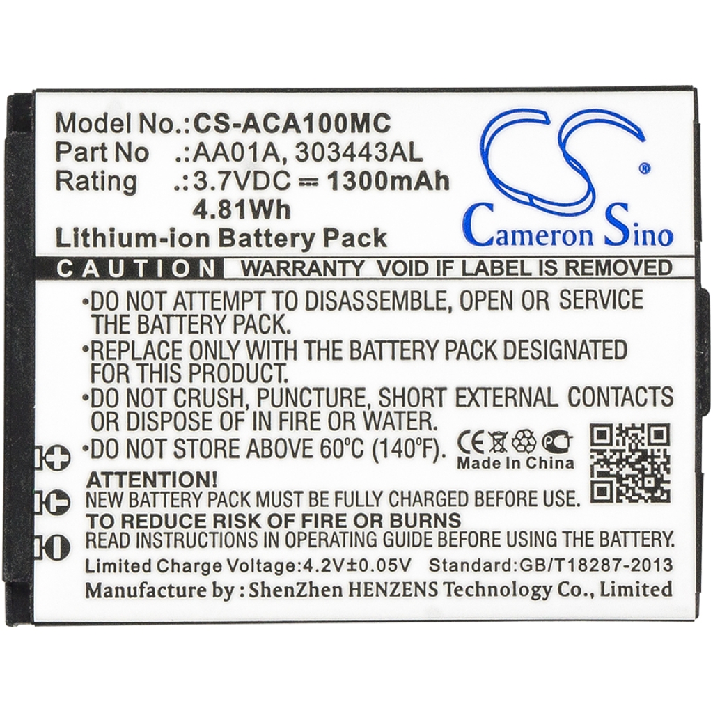 Batteries Batterie de l'appareil photo CS-ACA100MC