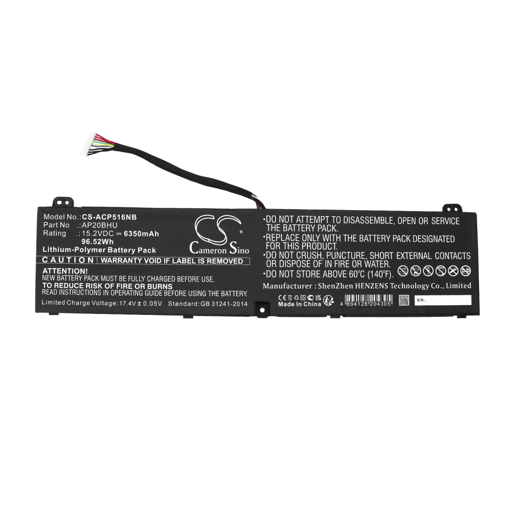 Remplacement de batterie compatible pour Acer AP20BHU