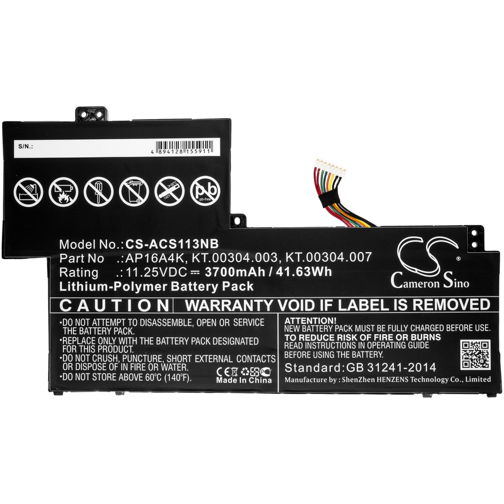 Batterie pour ordinateur portable Acer Aspire One Cloudbook 11 AO1-132-C8P1 (CS-ACS113NB)