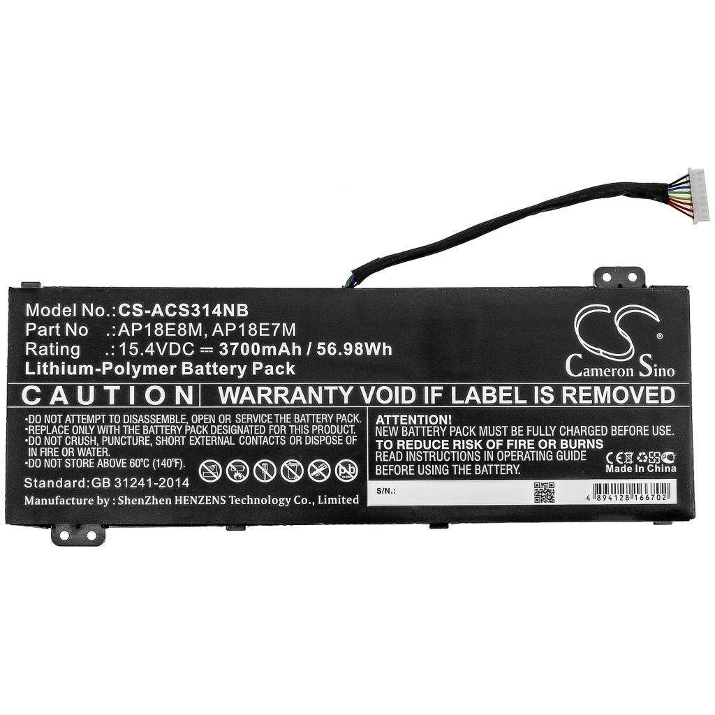 Batterie pour ordinateur portable Acer ConceptD 3 CN315-71-70C5 (CS-ACS314NB)