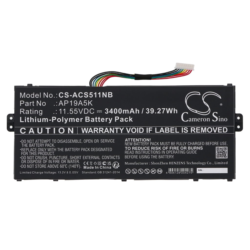 Remplacement de batterie compatible pour Acer AP19A5K