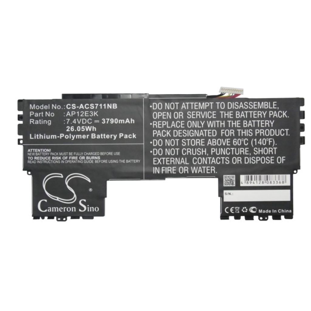 Remplacement de batterie compatible pour Acer AP12E3K