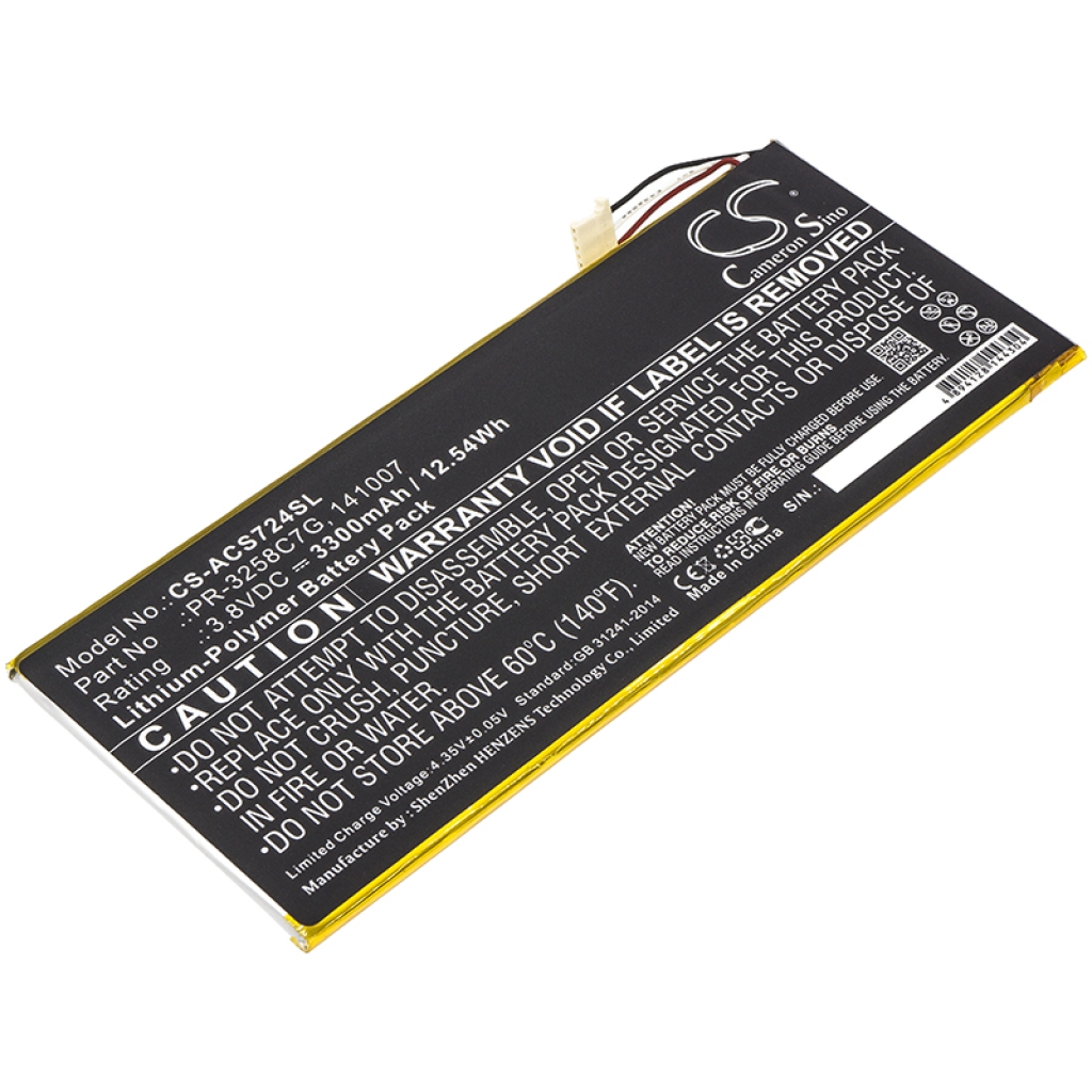 Tablette Batterie Acer CS-ACS724SL