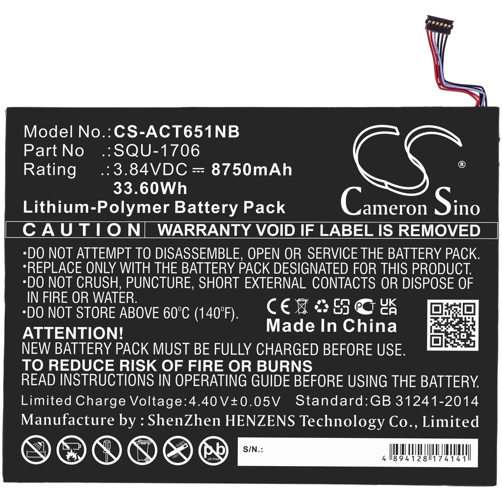 Tablette Batterie Acer CS-ACT651NB