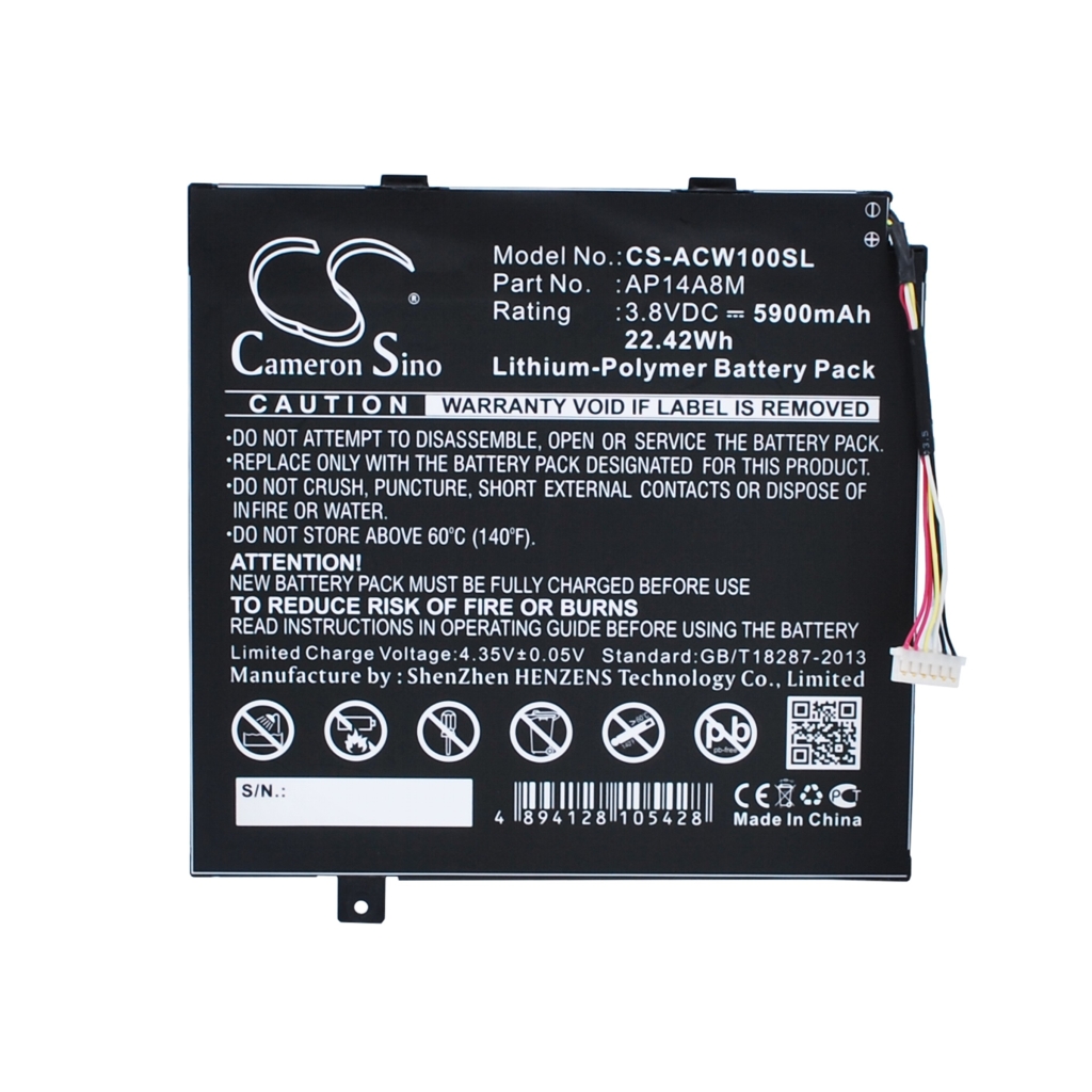 Tablette Batterie Acer CS-ACW100SL