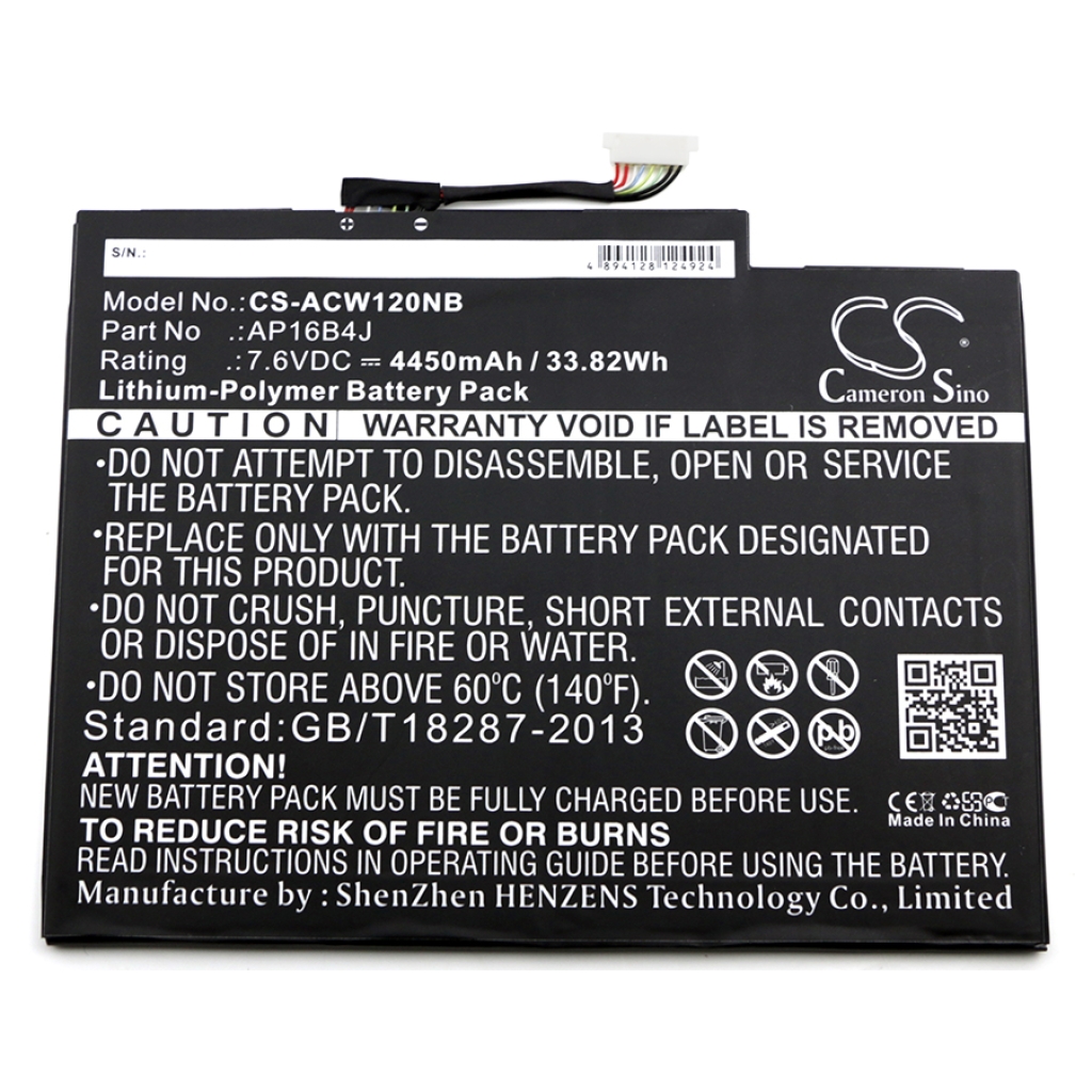 Batterie pour ordinateur portable Acer Switch 7 SW713-51GNP-81UL (CS-ACW120NB)