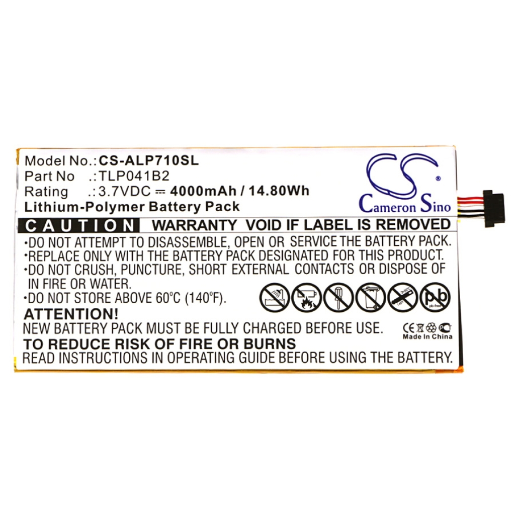 Compatible battery replacement for Alcatel TLP041B2