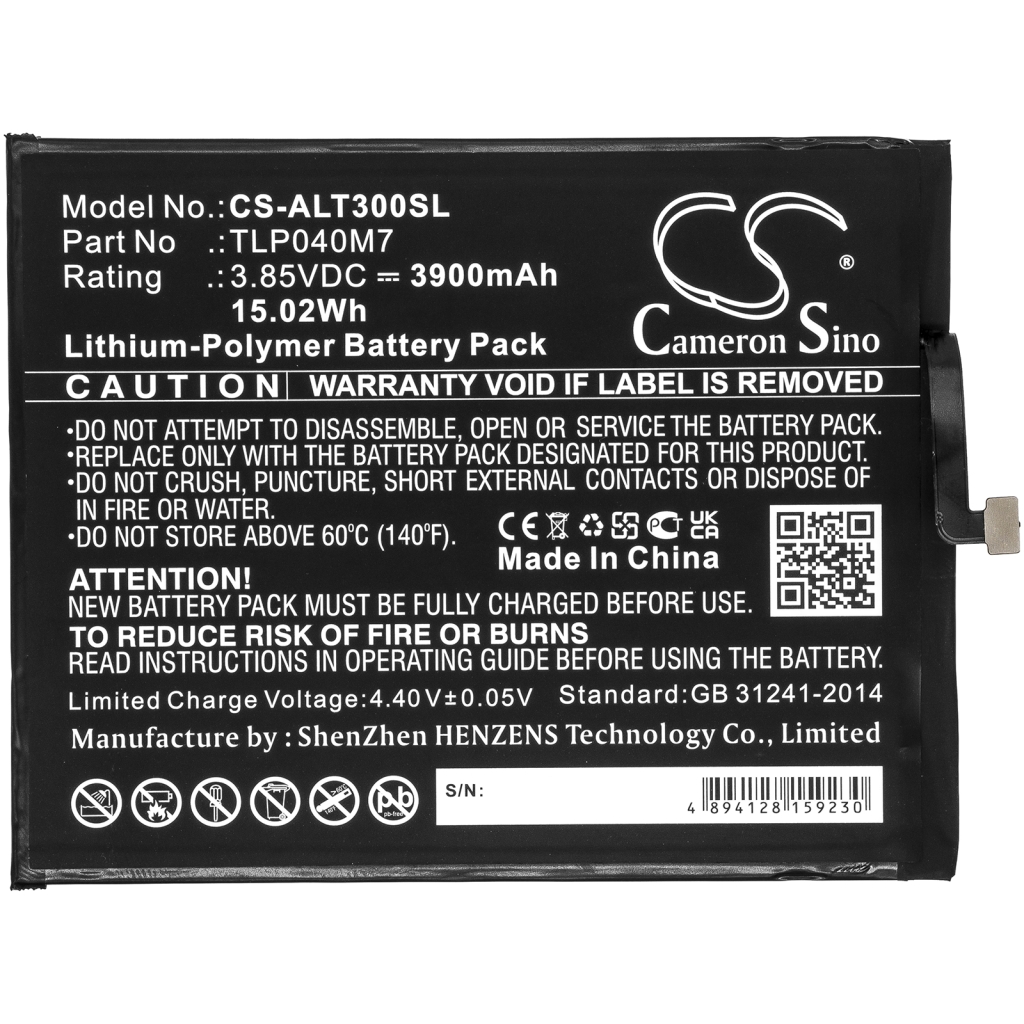 Tablette Batterie Alcatel CS-ALT300SL