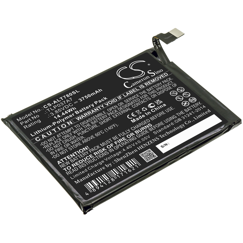 Compatible battery replacement for Alcatel TLP037A7