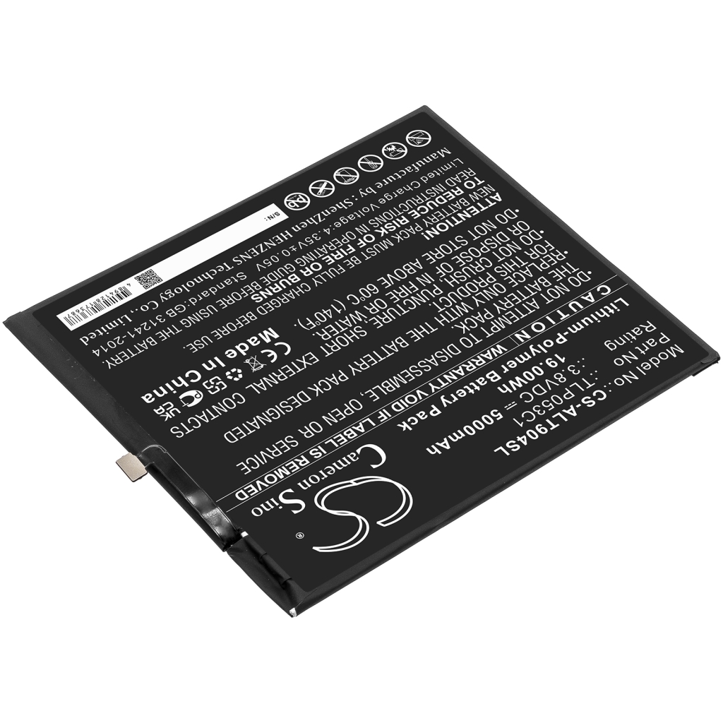 Compatible battery replacement for Alcatel TLP053C1