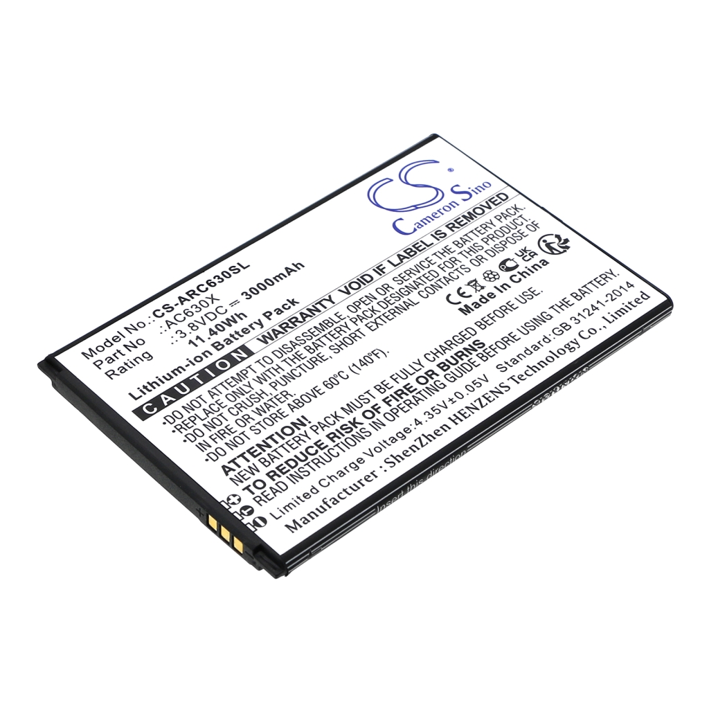 Compatible battery replacement for Archos AC630X