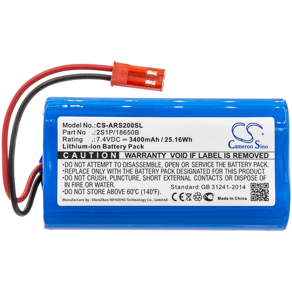 Compatible battery replacement for Arizer 2S1P/18650B