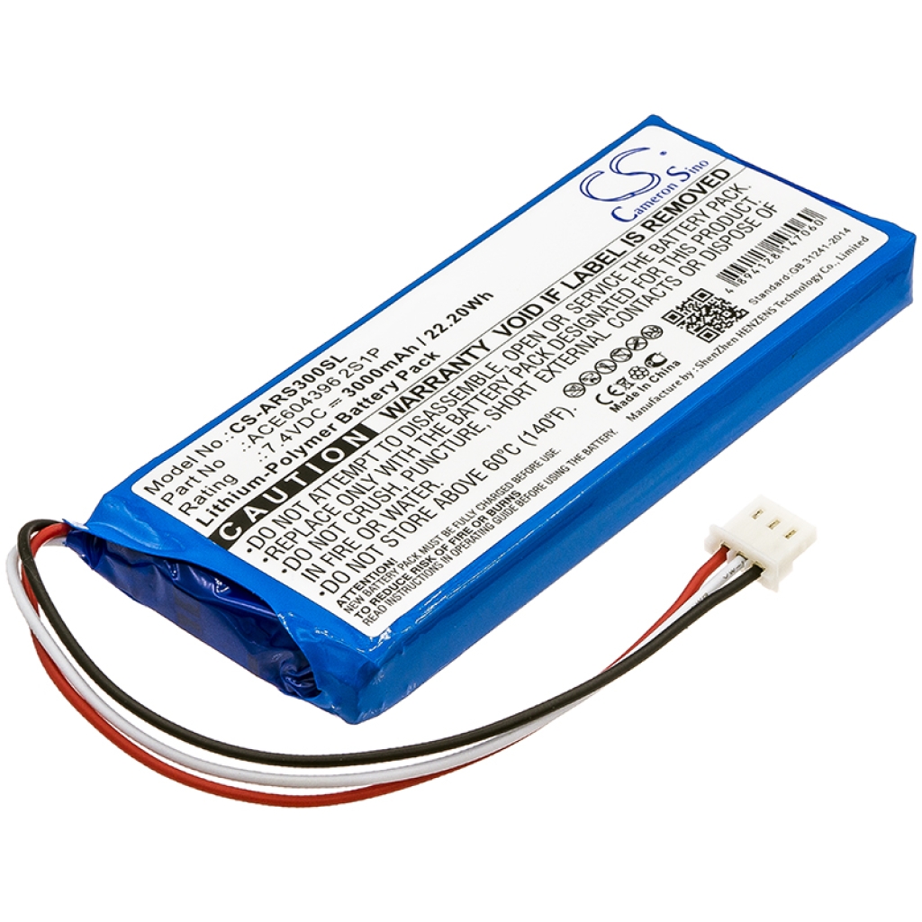 Compatible battery replacement for Aaronia ACE604396 2S1P