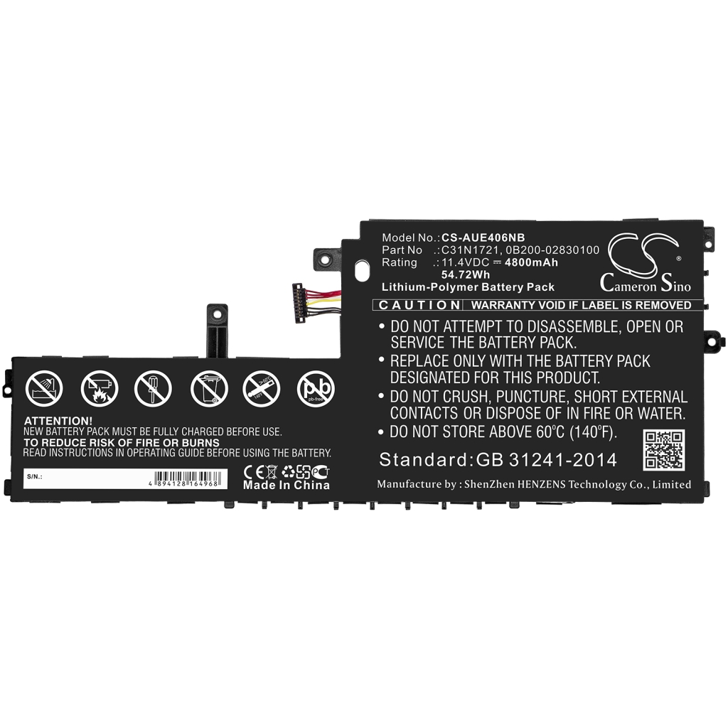 Battery Replaces C31N1721