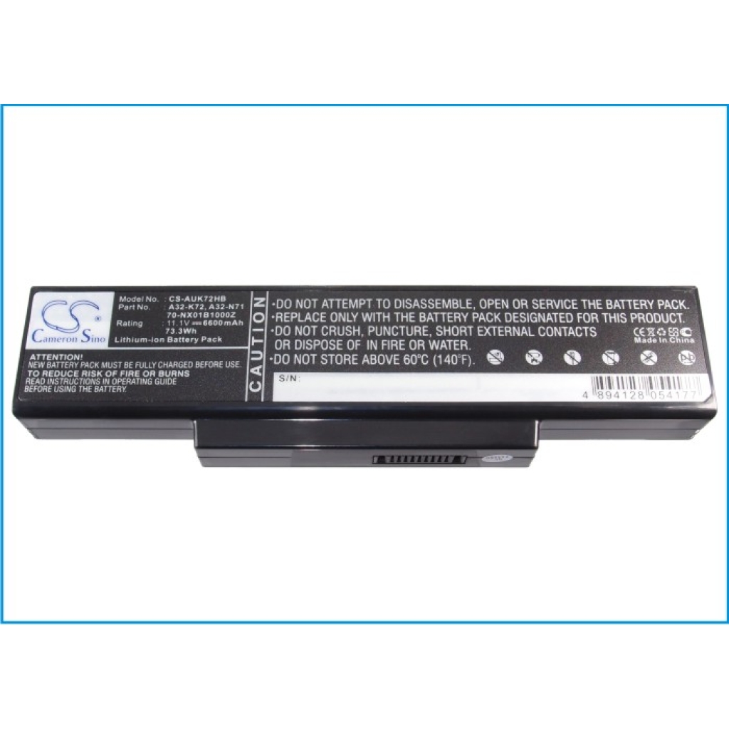 Notebook battery Asus K72JW