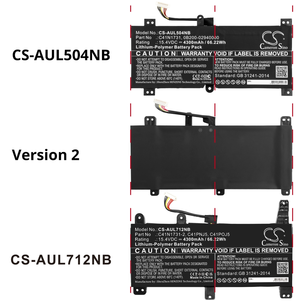 Battery Replaces C41N1731