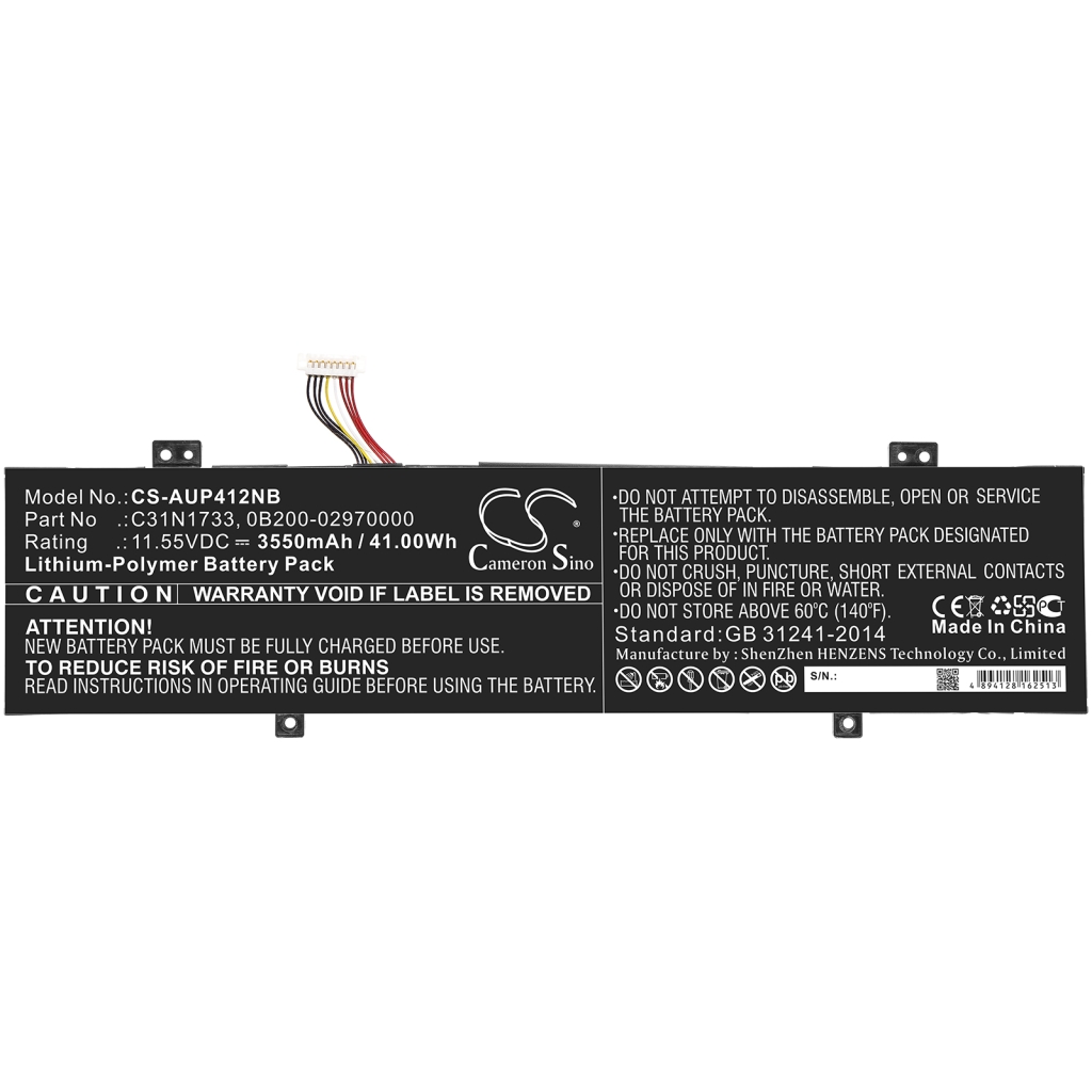 Battery Replaces C31N1733