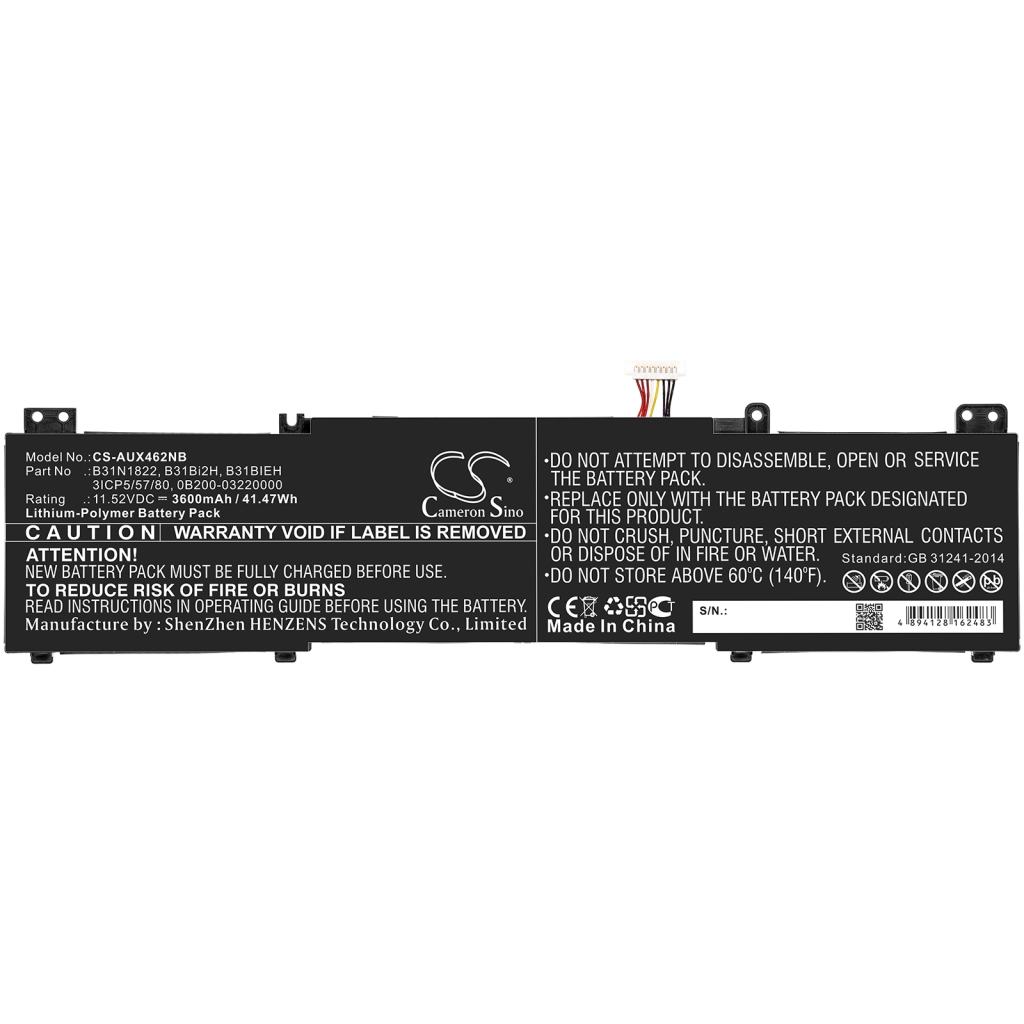 Battery Replaces B31N1822