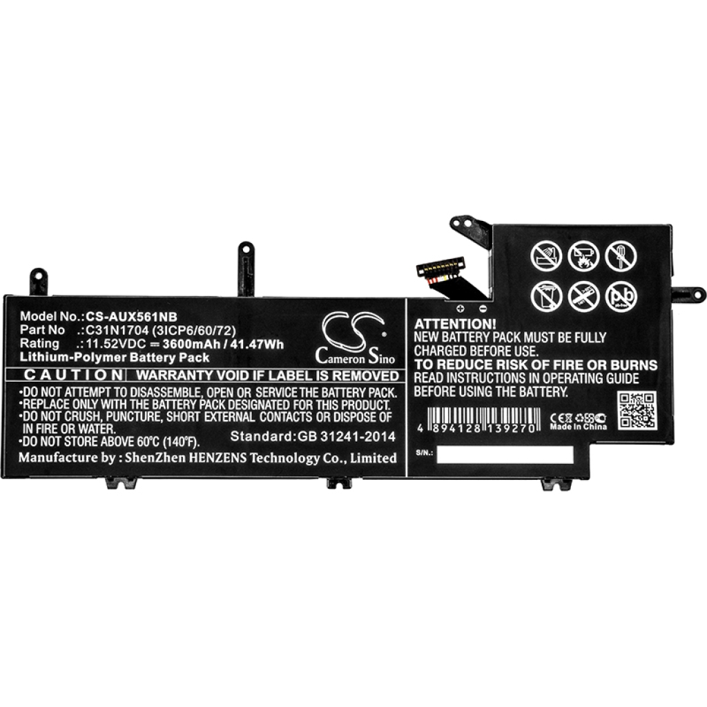 Batteries Remplace C31N1704 (3ICP6/60/72)