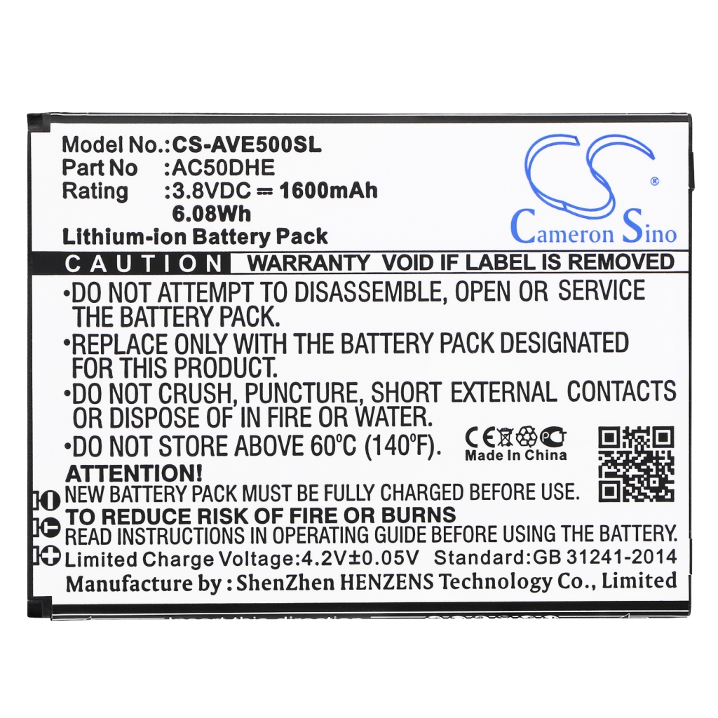 Compatible battery replacement for Archos AC50DHE