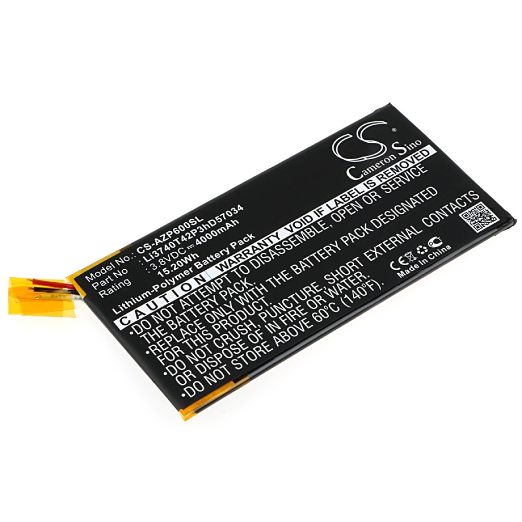 Compatible battery replacement for Amazing LI3740T42P3HD57034