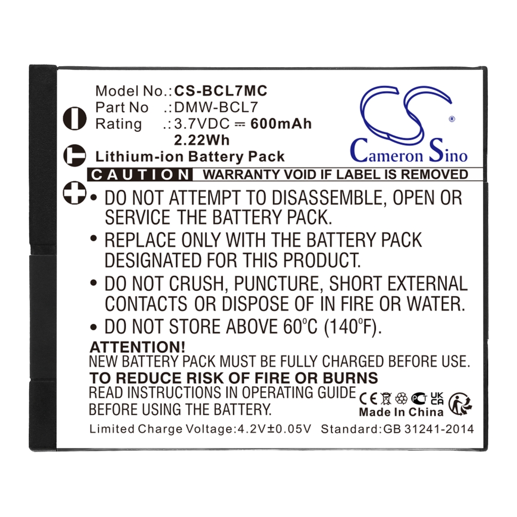 Batteries Remplace DMW-BCL7E