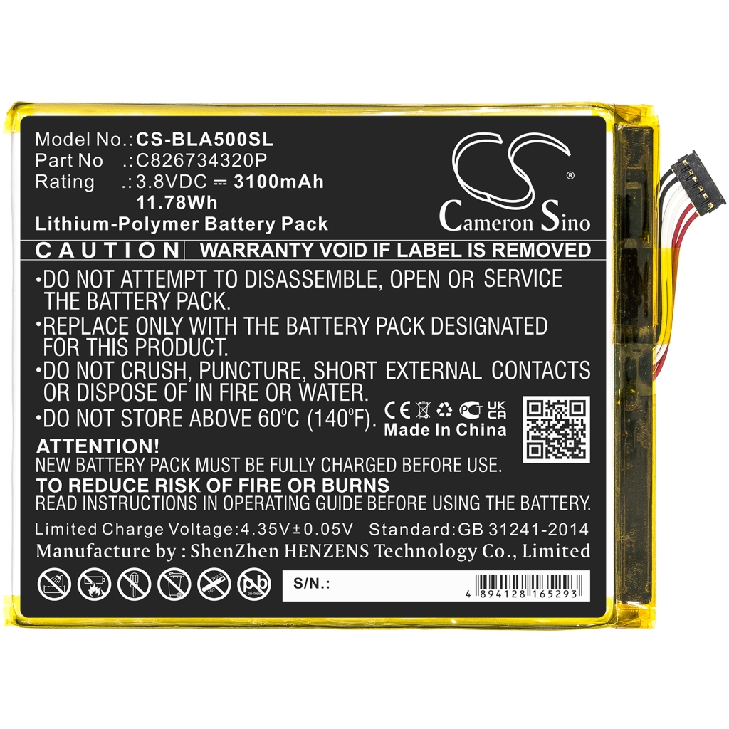 Compatible battery replacement for BLU C826734320P