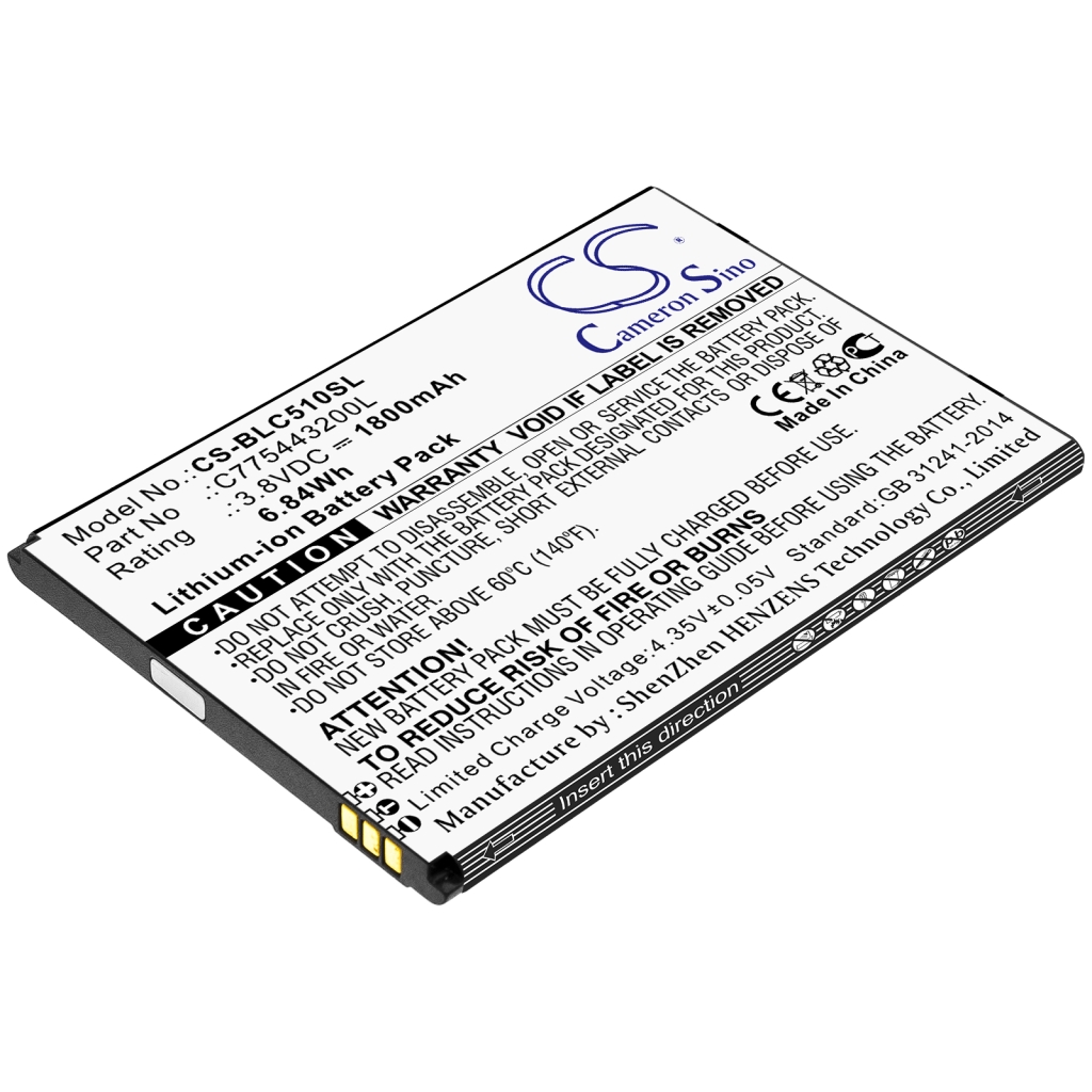 Compatible battery replacement for BLU C775443200L