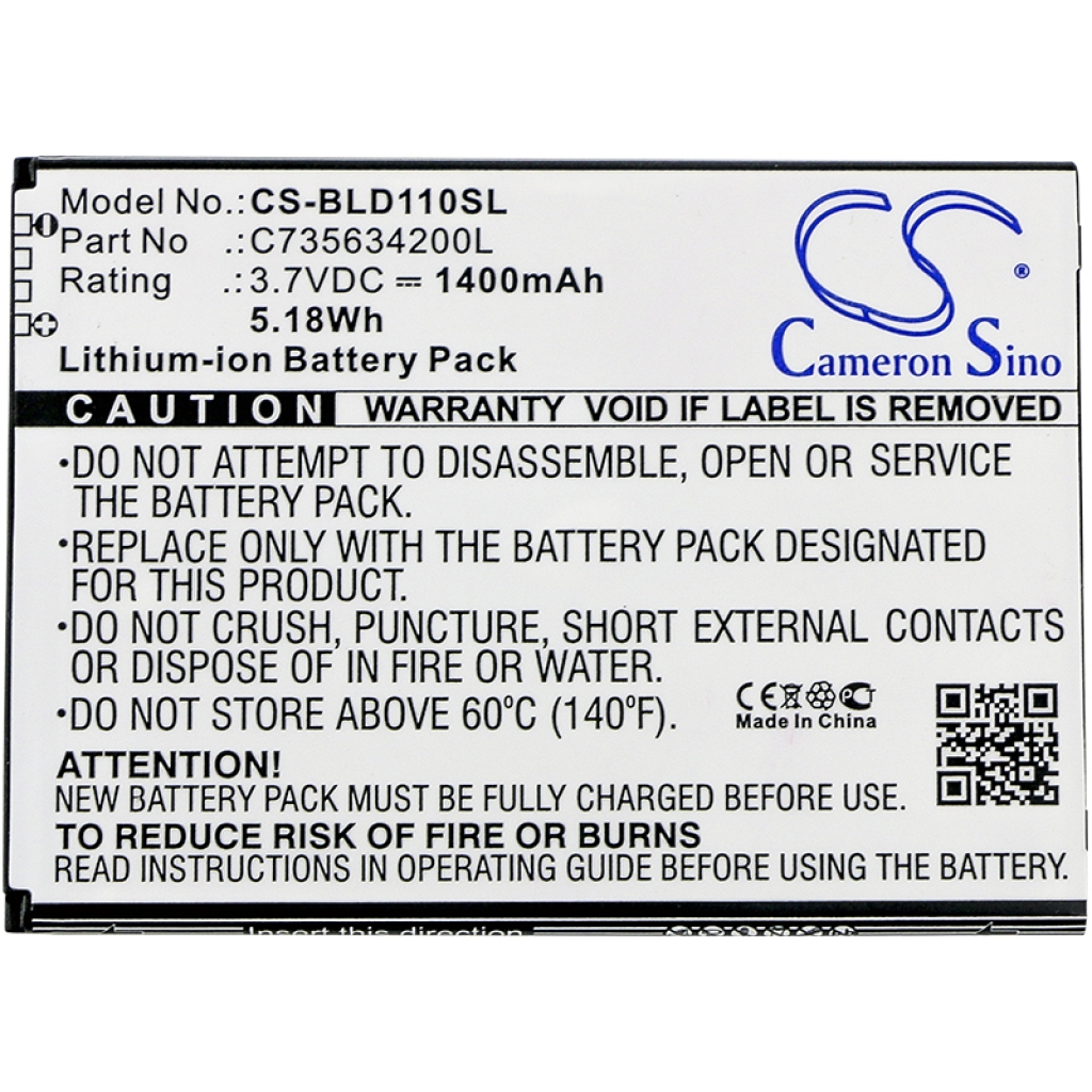 Compatible battery replacement for BLU C735634200L