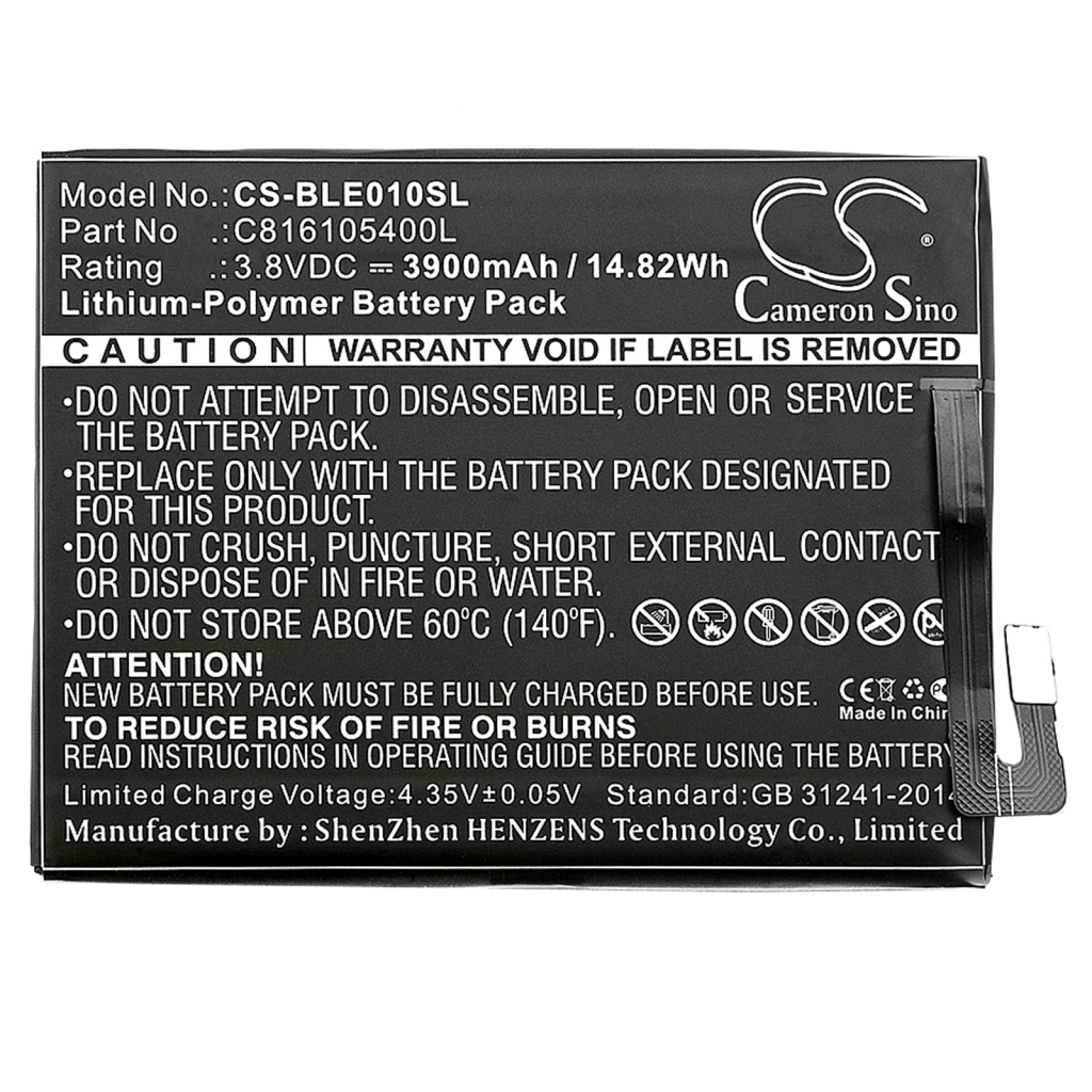 Compatible battery replacement for BLU C816105400L