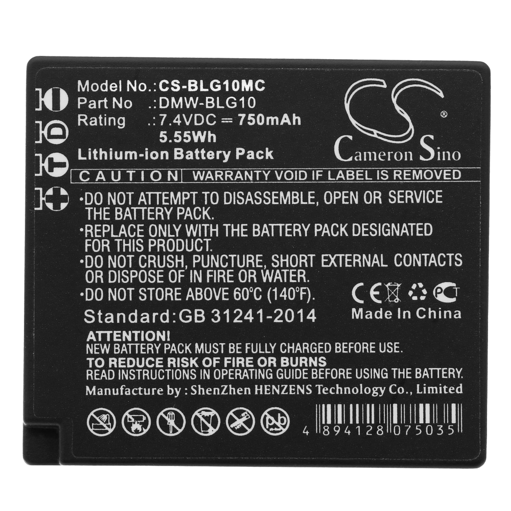 Batterie de l'appareil photo Panasonic CS-BLG10MC