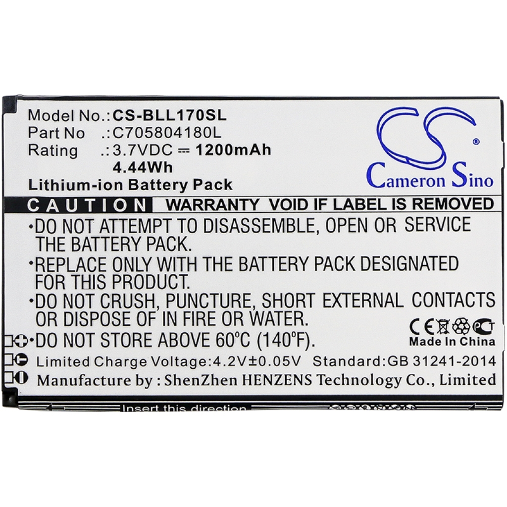 Compatible battery replacement for BLU C705804180L