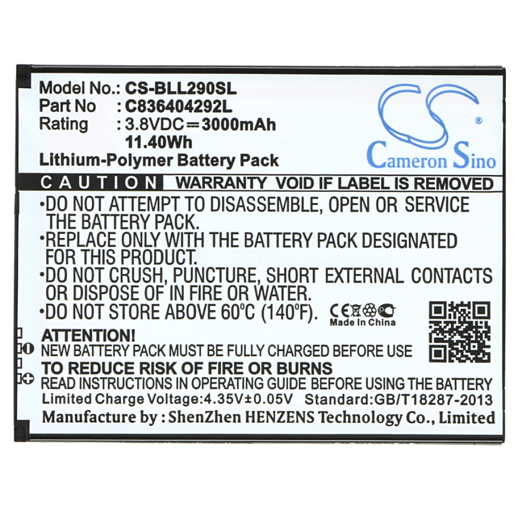 Compatible battery replacement for BLU C836404292L