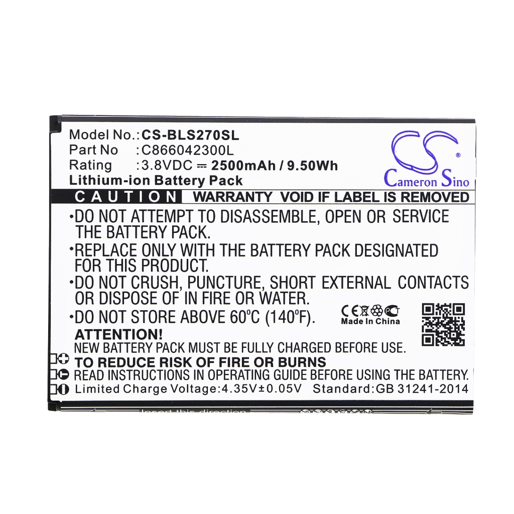 Compatible battery replacement for BLU C866042300L