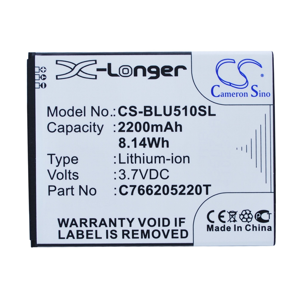 Compatible battery replacement for BLU C766205220T