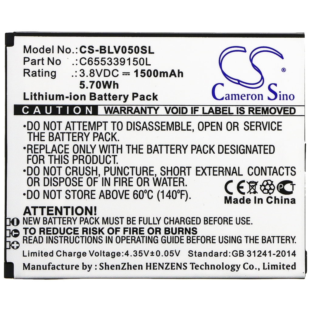 Compatible battery replacement for BLU C655339150L