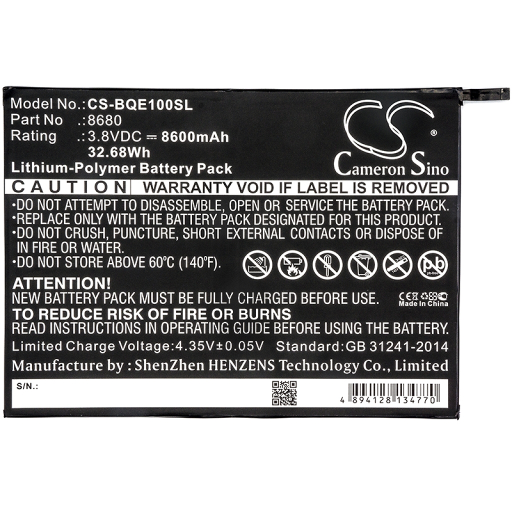 Tablet Battery Bq CS-BQE100SL