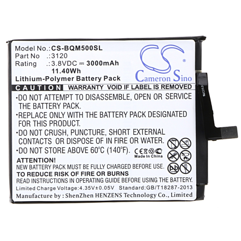 Compatible battery replacement for Bq 3120