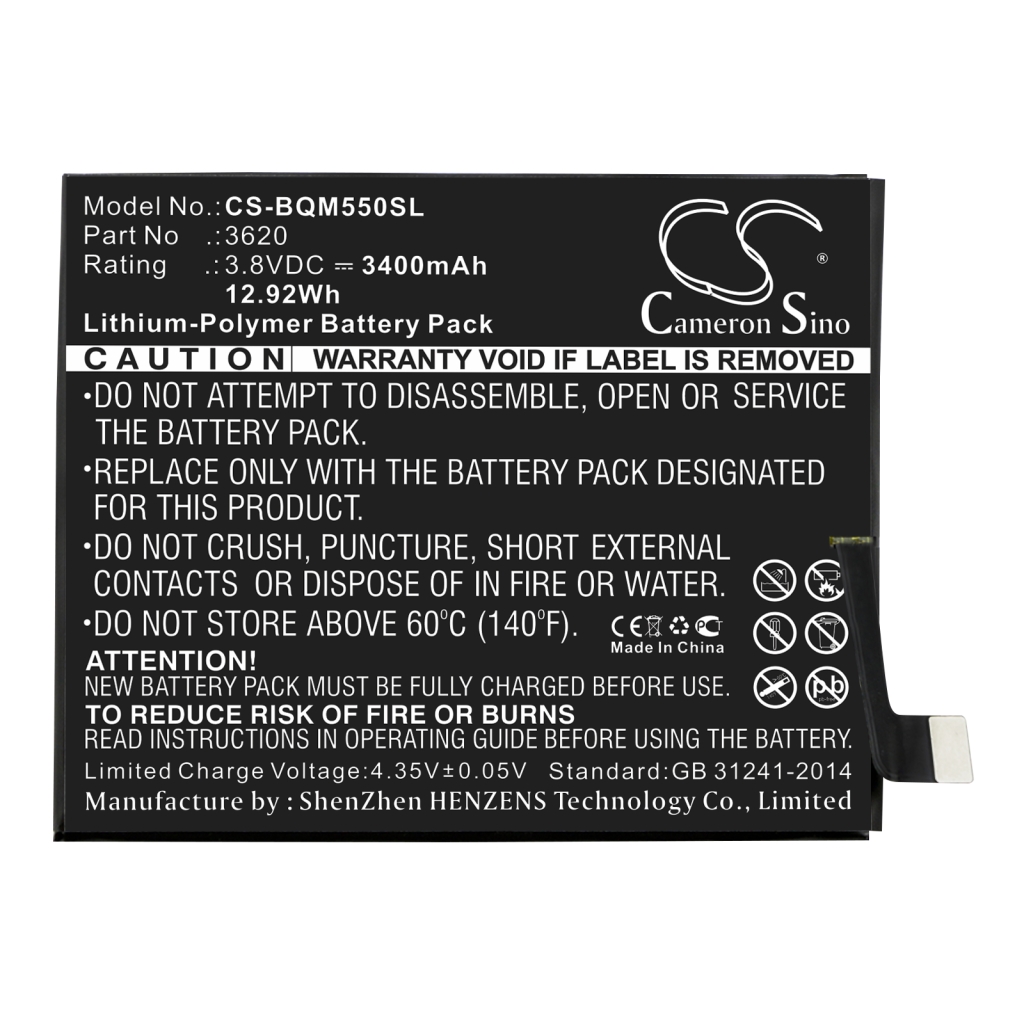 Compatible battery replacement for Bq 3620