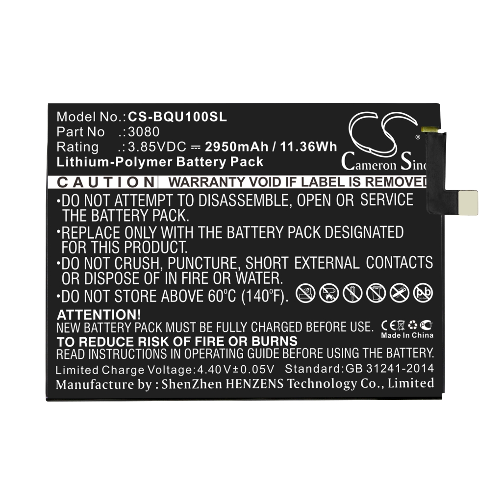 Batterie de téléphone portable Bq CS-BQU100SL