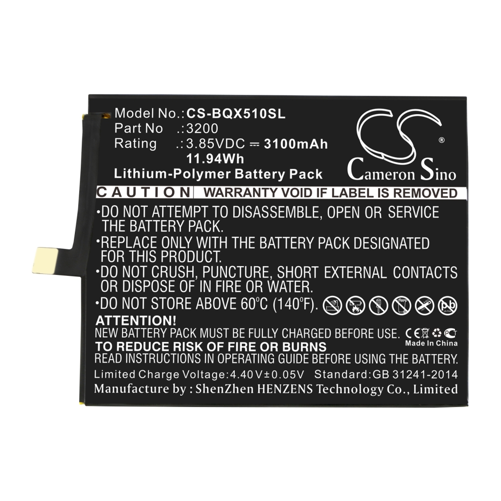 Compatible battery replacement for Bq 3200