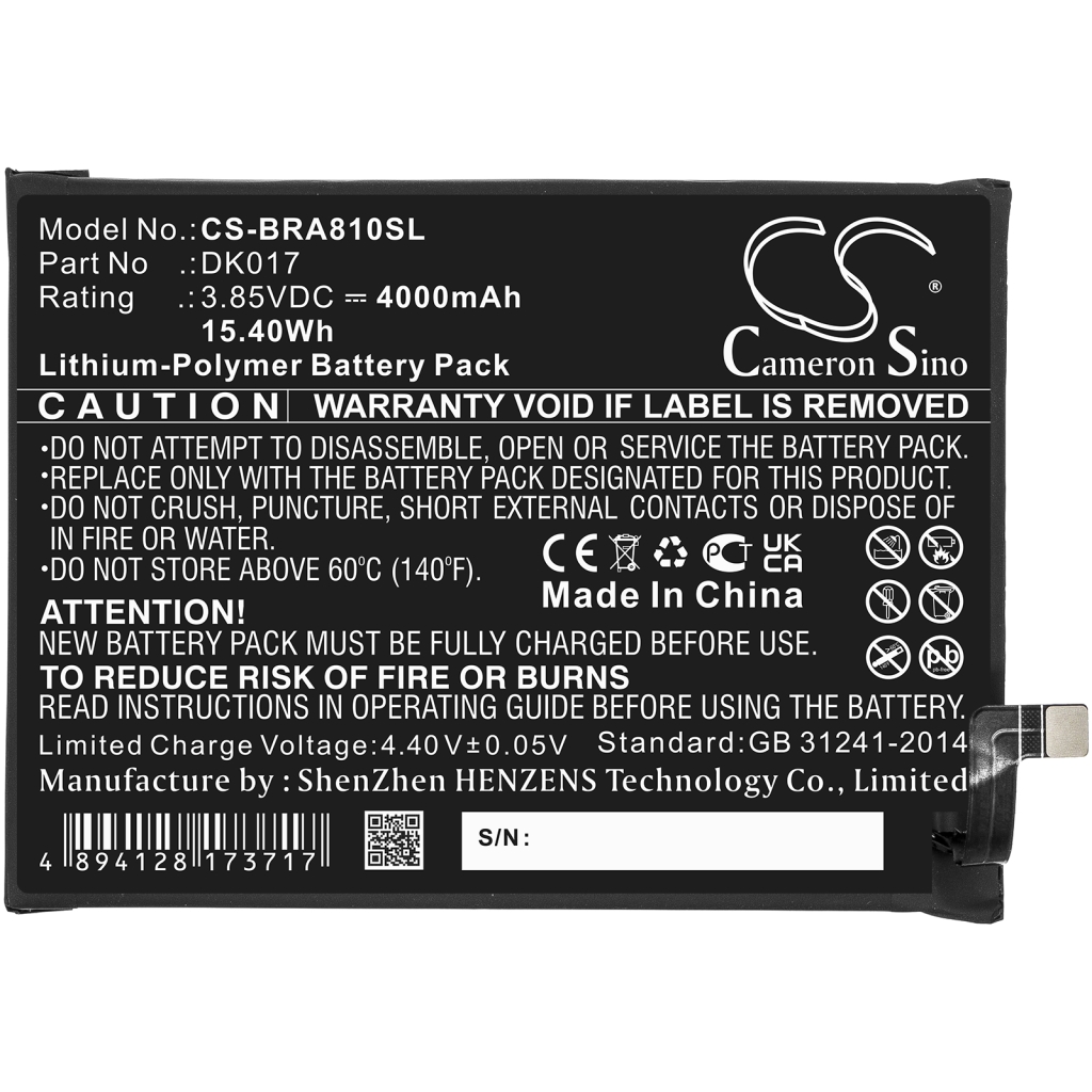 Compatible battery replacement for Blackview DK017