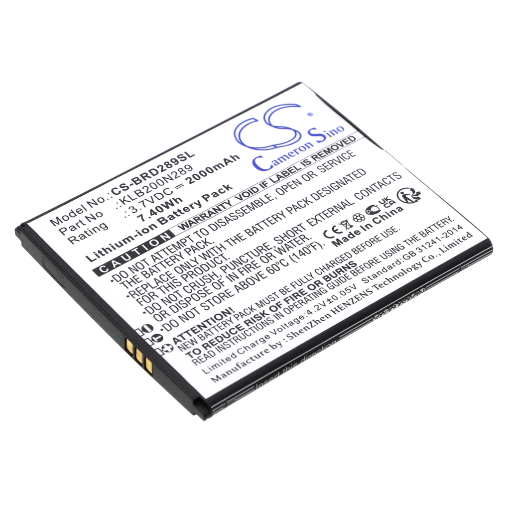 Compatible battery replacement for Brondi KLB200N289