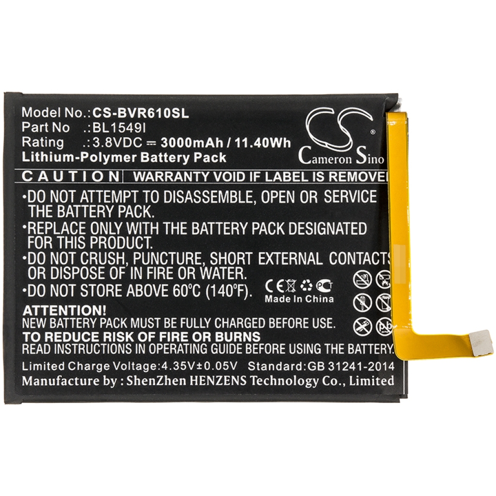 Compatible battery replacement for Blackview BL1549I