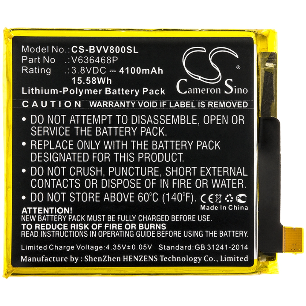 Compatible battery replacement for Blackview V636468P