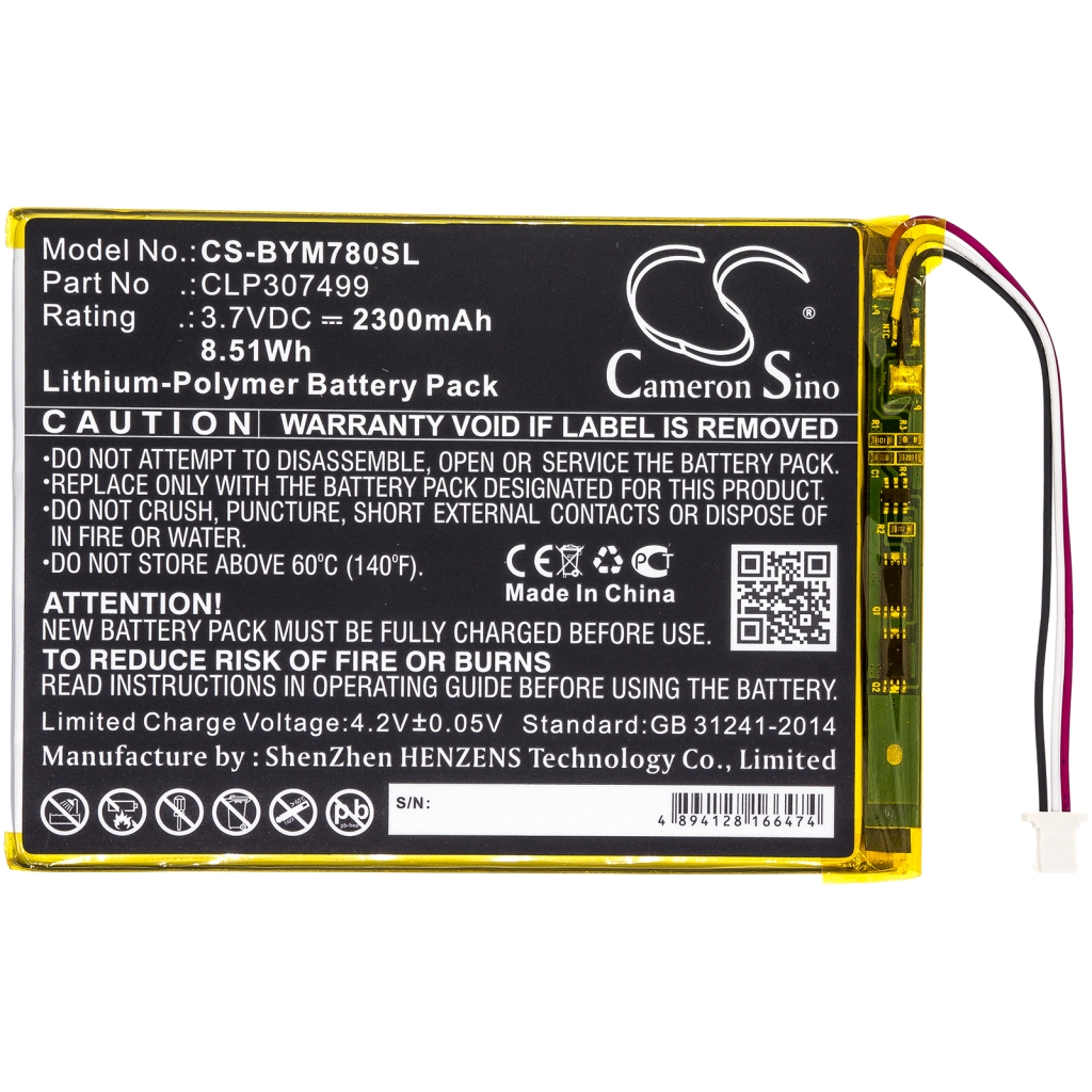 Batteries Ebook, eReader Batterie CS-BYM780SL