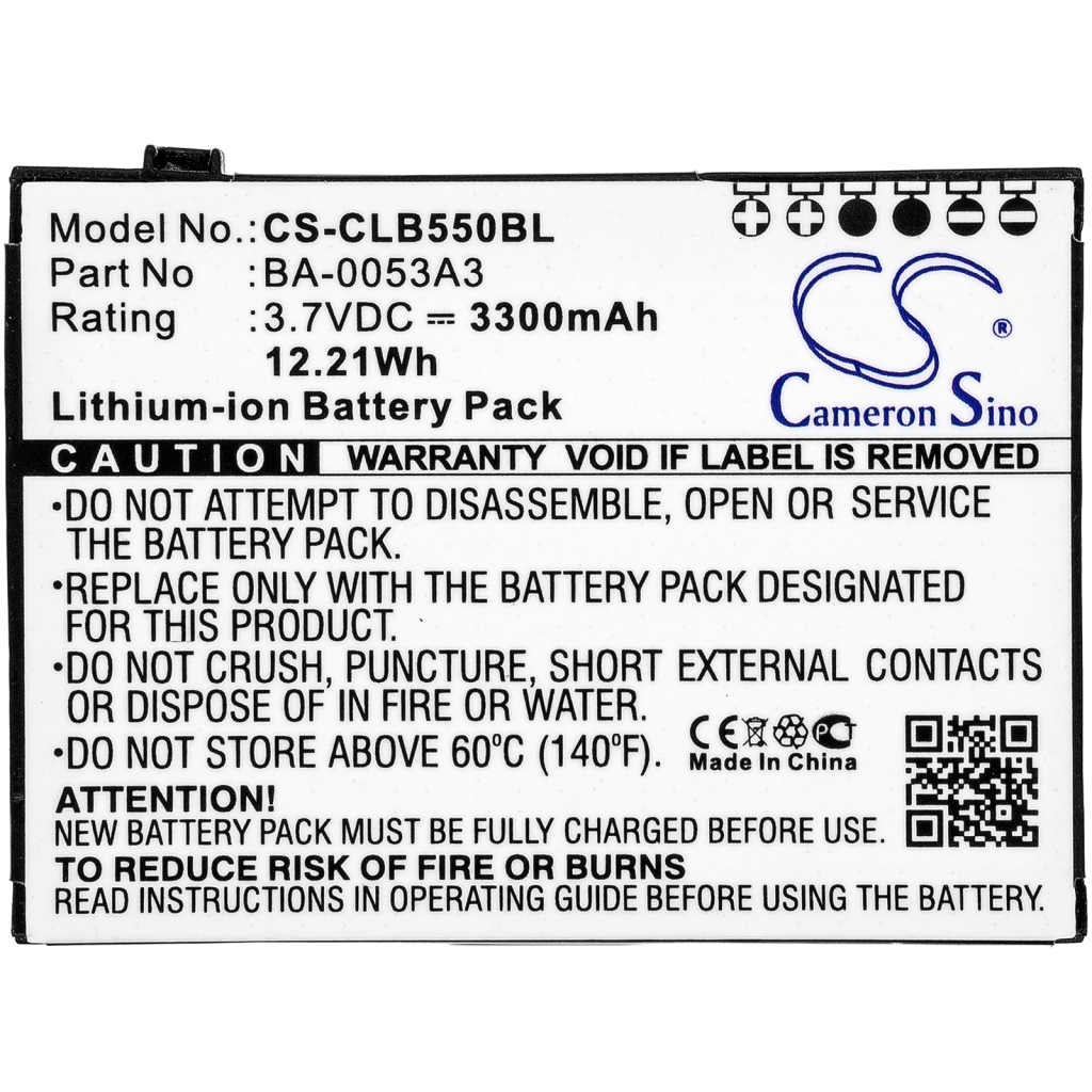 Batteries Code à barres, Scanner Batterie du scanner CS-CLB550BL